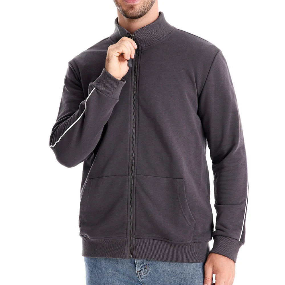 Nieuwe katoenen sweatshirts met rits voor heren, casual sportcardigan, jack en sweatshirt voor heren