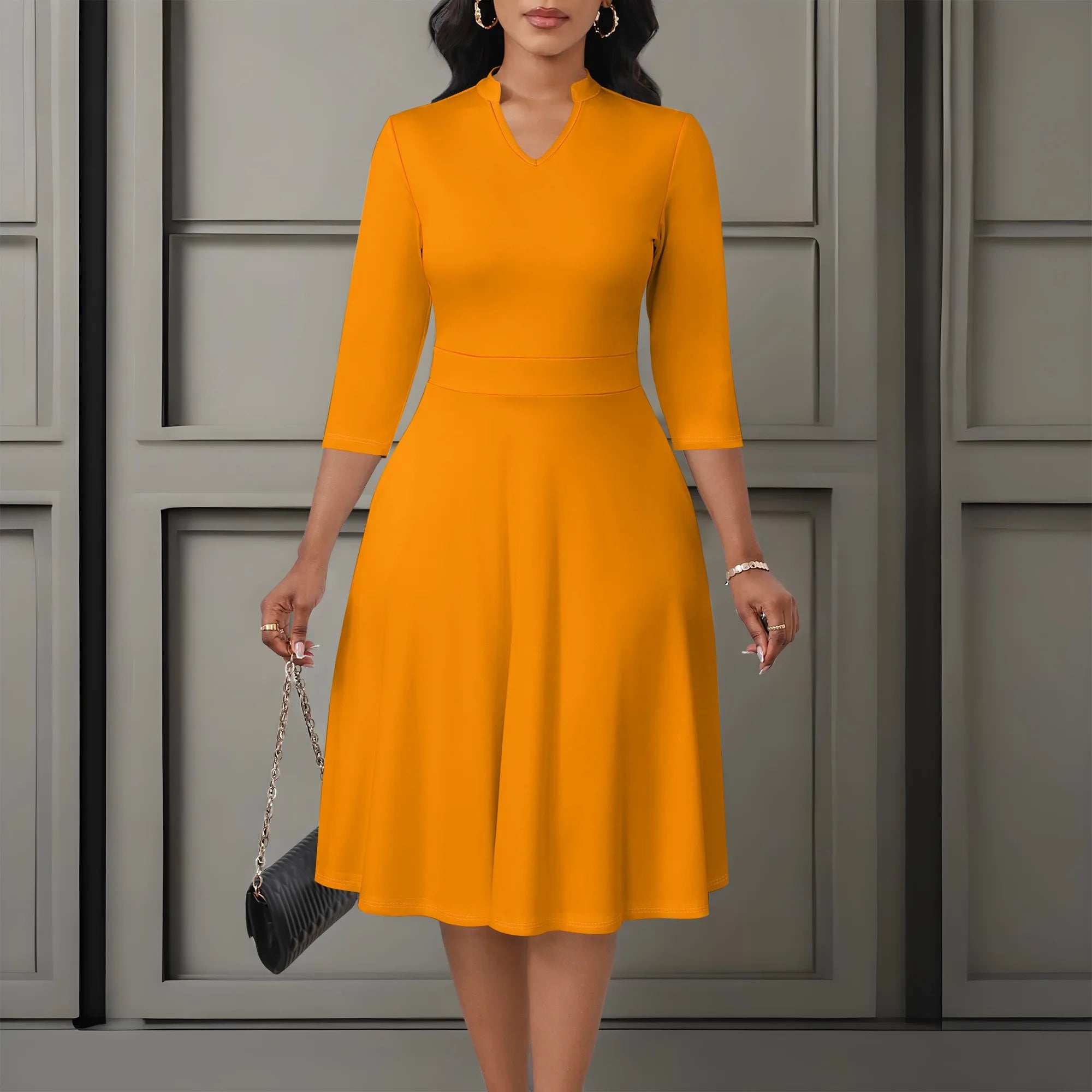 Women's Abstract Off Shoulder Maxi Dress 3/4 Sleeve Blue Gold Slit Party Evening