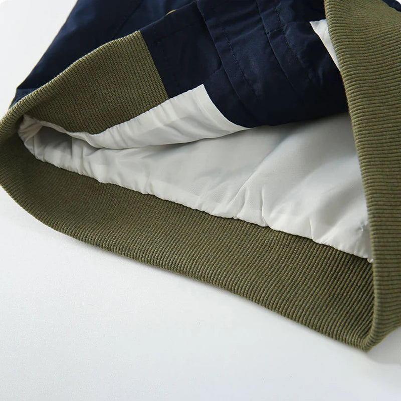 Nieuwe herfst kinderhonkbaljacks jongens casual losse patchwork jas kinderen simplicity buitenkleding winddichte stof 2-7 jaar jongens