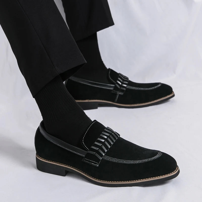 Formal Dress Oxford Shoes Men Green Suede Leather Male Business Formal Suit Shoes Over Size 38-48 Adult Leisure Walking Shoes