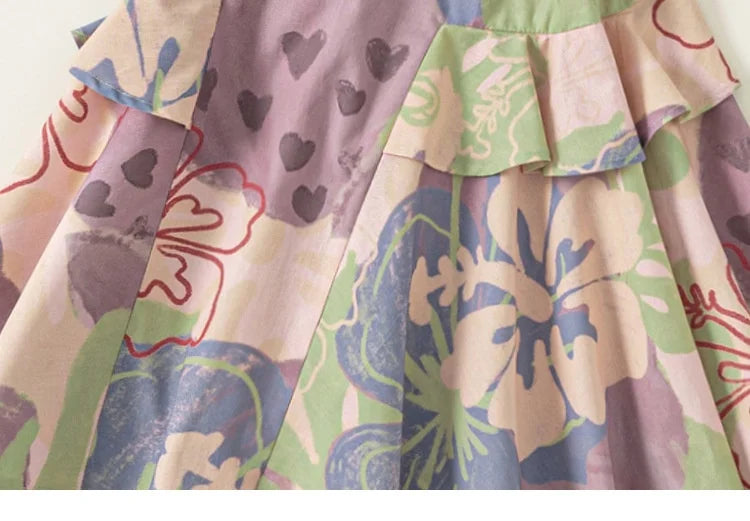 New Summer Girls Printing Dress Kids Cute Sleeveless Multi-Colour Dress Children Loose Thin Clothes 1-7T Girls