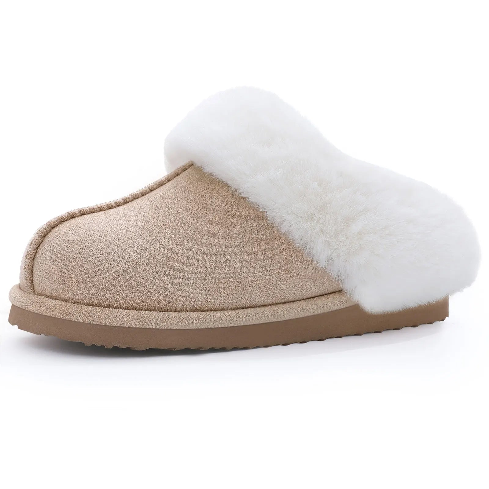 Women's Winter Warm Fluffy Faux Fur Suede Shoes For Indoor and Outdoor Use Fuzzy Slides Fur Slippers For Ladies