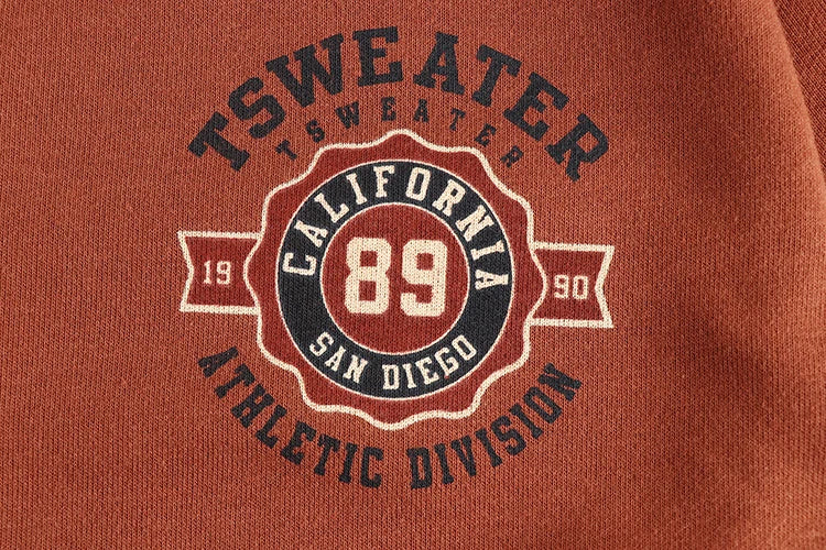 Autumn New American Retro Long Sleeve O-neck Letter Printed Sweatshirts Men's Fashion Washed Old Terry Pullover Casual Sportwear