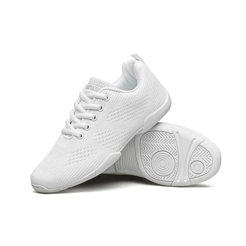 White Cheerleading Dancing Sneakers for Youth Girls Lightweight Perfect for Athletic Training Tennis Walking and Cheer