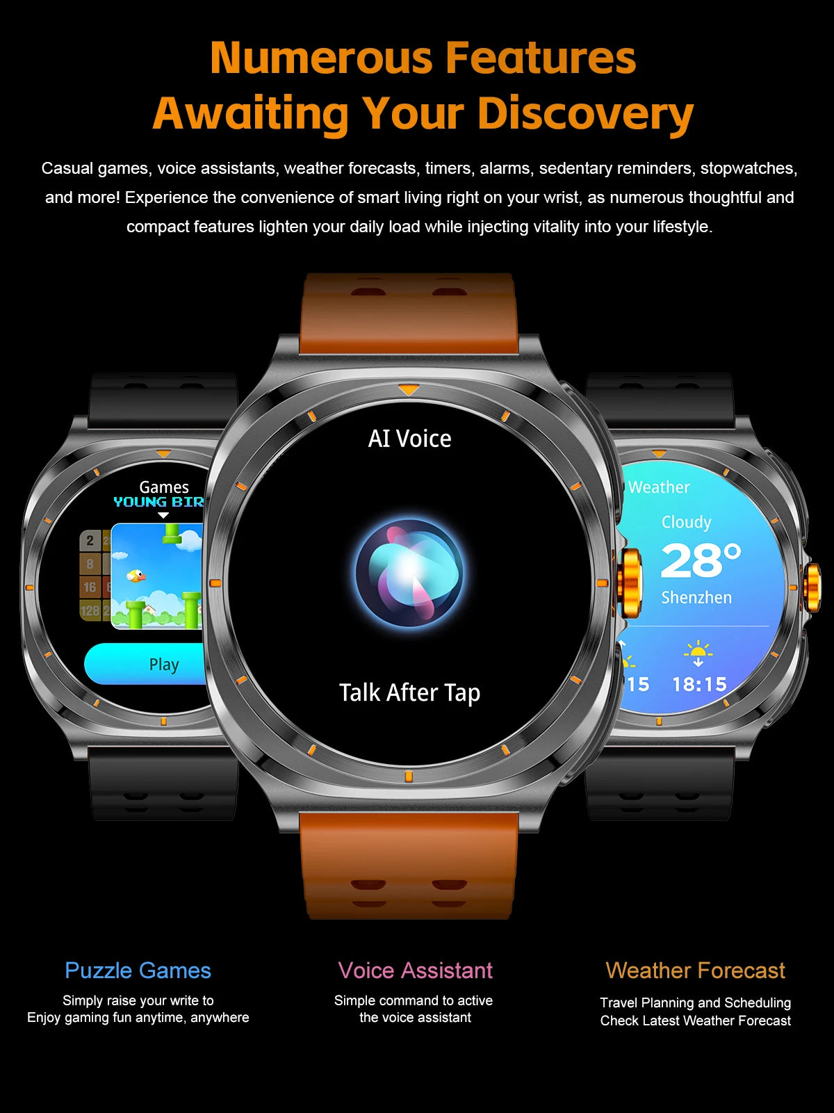 2025 Outdoor Sports Smart Watch AMOLED Screen Heart Rate Waterproof Call TWS Headset Smartwatch For Men - Compatible with HUAWEI & Samsung Galaxy IOS