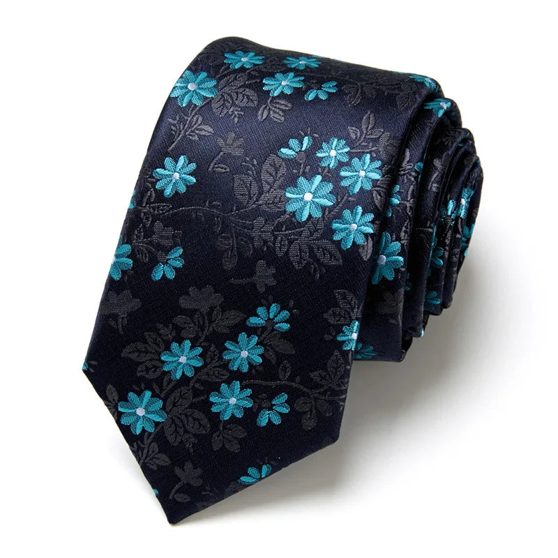 Men's Business Neckties Men's Stripe Plaid Floral Blue Wedding Ties Jacquard Woven Men Neck Jacquard Ties Vintage Accessories