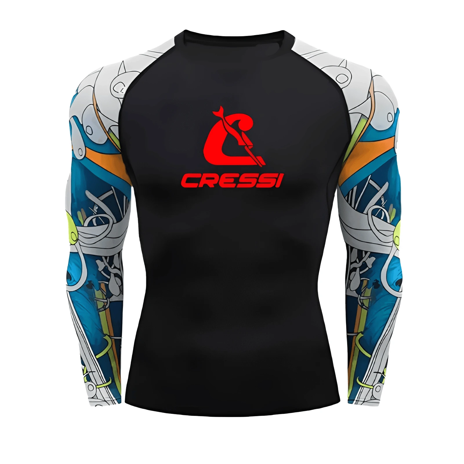 Men’s UPF 50+ Long Sleeve Rash Guard – Quick-Dry Breathable Surf & Swim Shirt for Water Sports & Gym Training