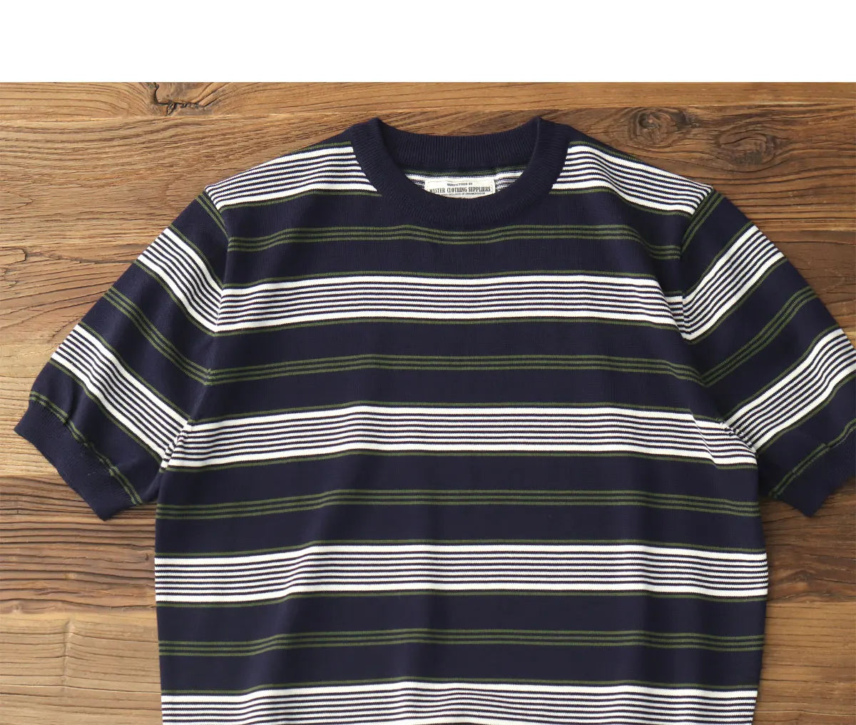 2025 Zomer Nieuwe Amerikaanse Retro 280G Korte Mouw O-hals Gebreid Gestreept T-shirt Heren Eenvoudig 100% Katoen Gewassen Casual Slim Tops