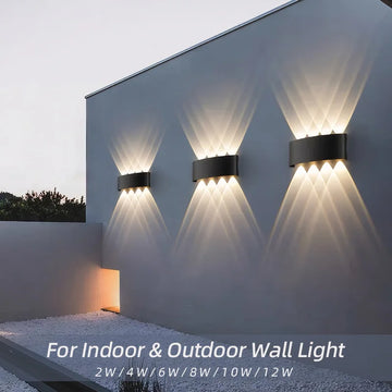 Aluminum Interior Wall Light Waterproof IP65 LED Wall Lamp Outdoor Garden Lights Bedroom Living Room Loft Decor Stairs Lighting