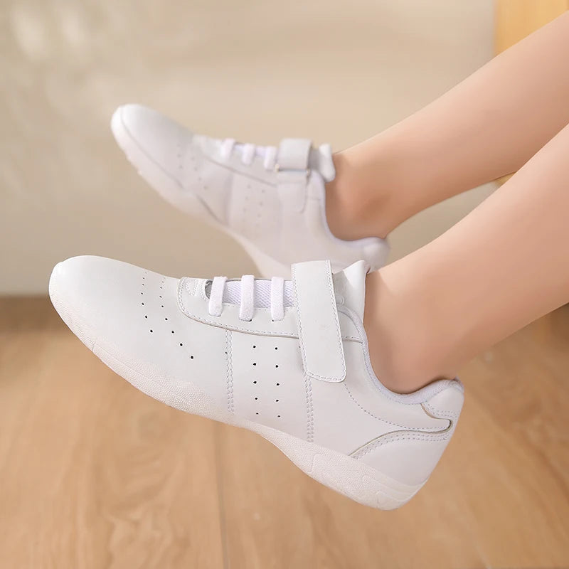 Youth Cheerleading Shoes Girls White Dance Shoes Women Sneakers Training Tennis Kids Competitive Aerobics Shoes