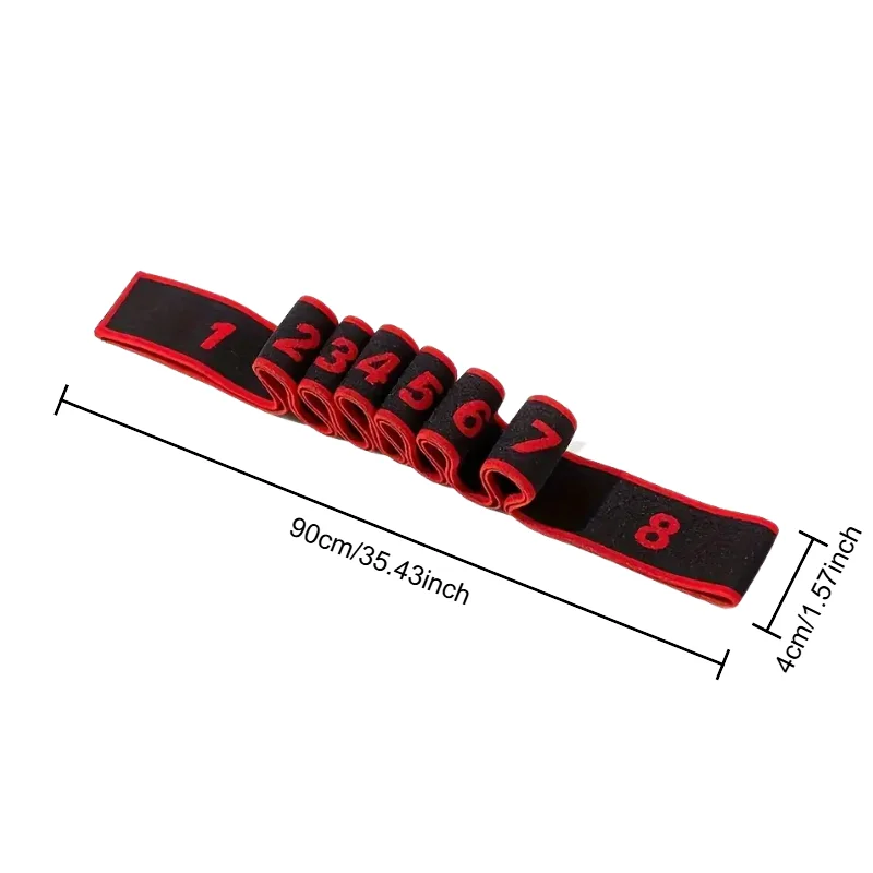 8 Section Style Dance Resistance Band Yoga Stretching Pilates Fitness Digital Elasticity Elastic Stretch Training Tension Belt