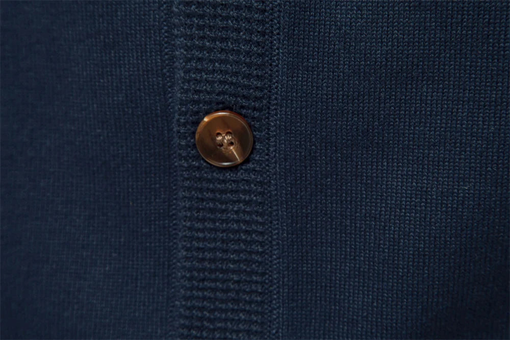 Men's Autumn Cotton Cardigan Sweater Casual Single Breasted Solid Colour High Quality Cotton Sweater For Men