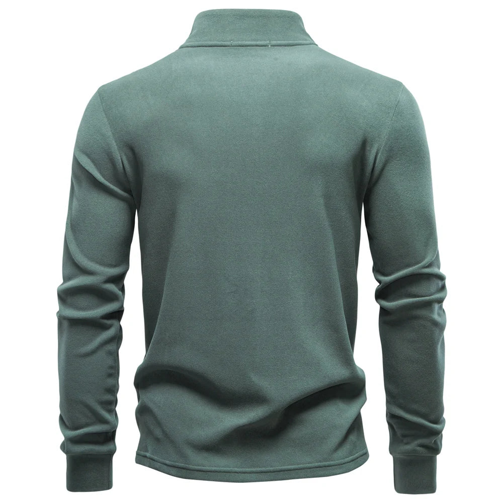 Men's Solid Colour Zipper Soft Shell Long Sleeve Sweatshirt Breathable Warm Pullover Casual Streetwear Jacket‌ For Men