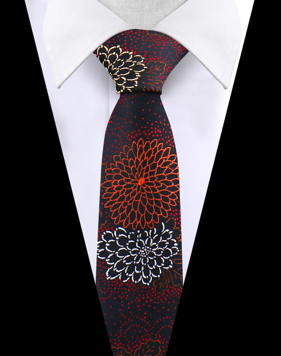 Men's Luxury Paisley Necktie Floral Wedding Style Business Tie Polyester 146x7.5cm Gift for Adult Male Occasions
