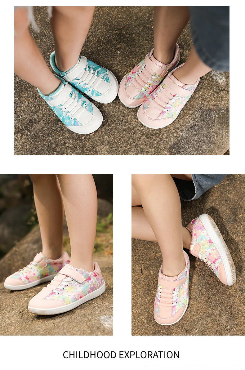 Blotevoetenschoenen voor kinderen, lichtgewicht ademende sneakers met brede neus voor sporten, hardlopen, tennis en buitenavonturen