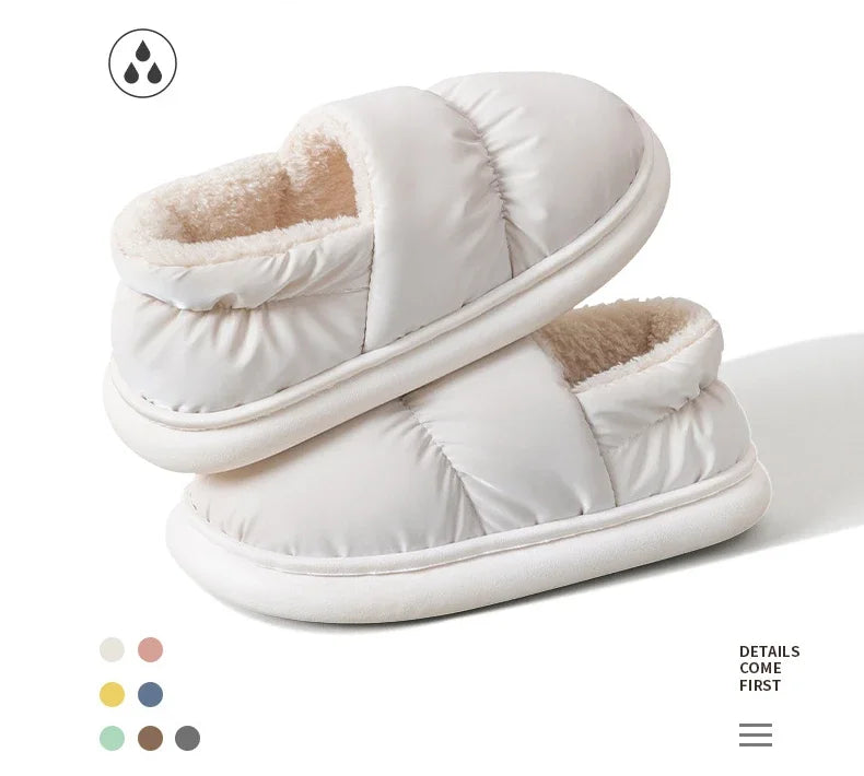 Women's Winter Warm Flat Slippers With Soft Fluffy Cosy Cotton Thick Bottom and Non-Slip Sole Suitable For Home and Outdoor Use Ladies Shoes