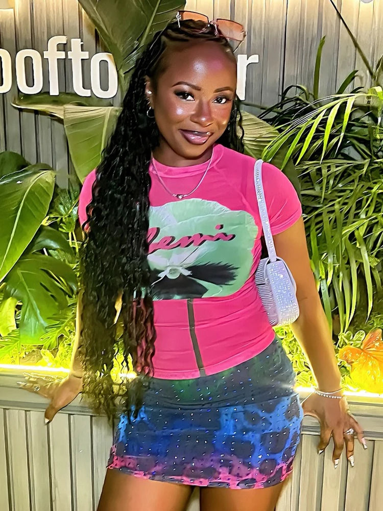 Strass luipaardprint rokken dames wilde basic wilde zomer trend Y2K hottie sexy skinny party clubwear mini bottom