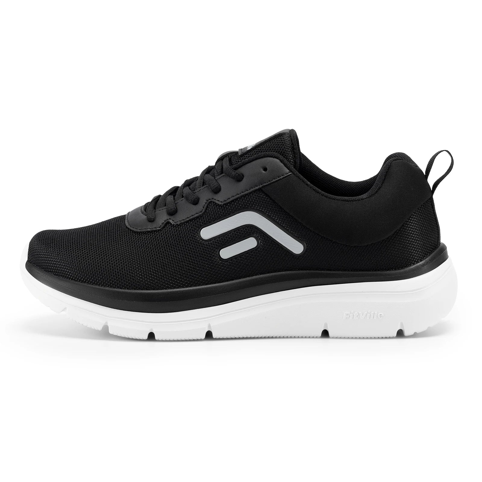 Men's Wide Width Thick Sole Walking Shoes - Lightweight And Breathable Sneakers For Plantar Fasciitis Pain Relieve