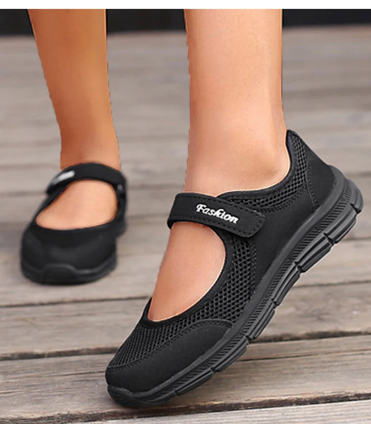 Sneakers For Women Breathable 2025 New Fashion Flat Soft Woman Vulcanize Shoes Mesh Fabric Women Shoes Female Footwear