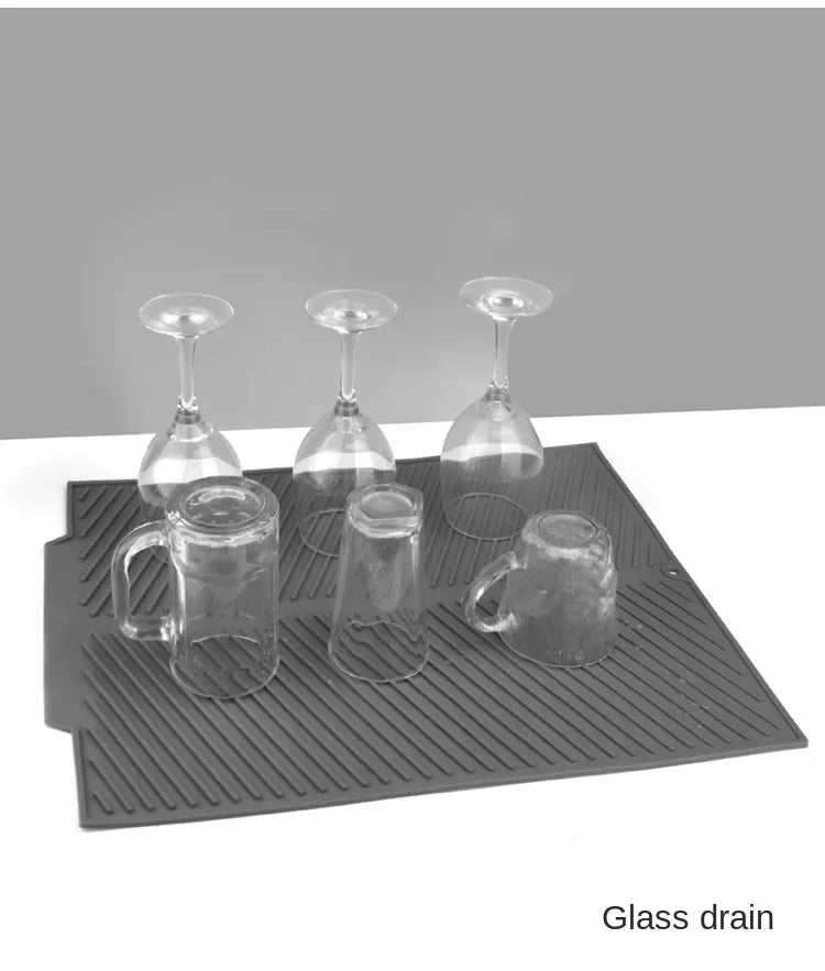 1 stuk siliconen afdruipmat, droogmat voor potten, afdruipmat voor keuken, servies, antislipmatten, anti-verbrandingsmat, keukenbenodigdheden