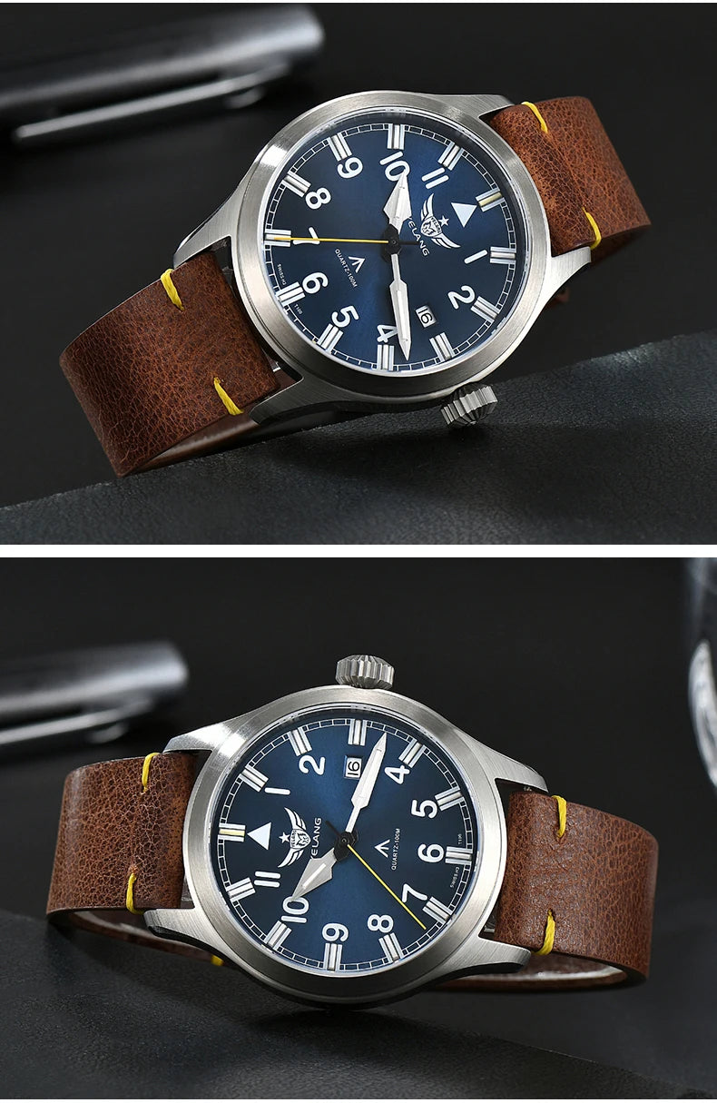 Yelang V1021 Men Quartz Watch 42mm Swiss Ronda Movement Luminous T100 100m Waterproof Men's Diving Watch 316L Stainless Sapphire