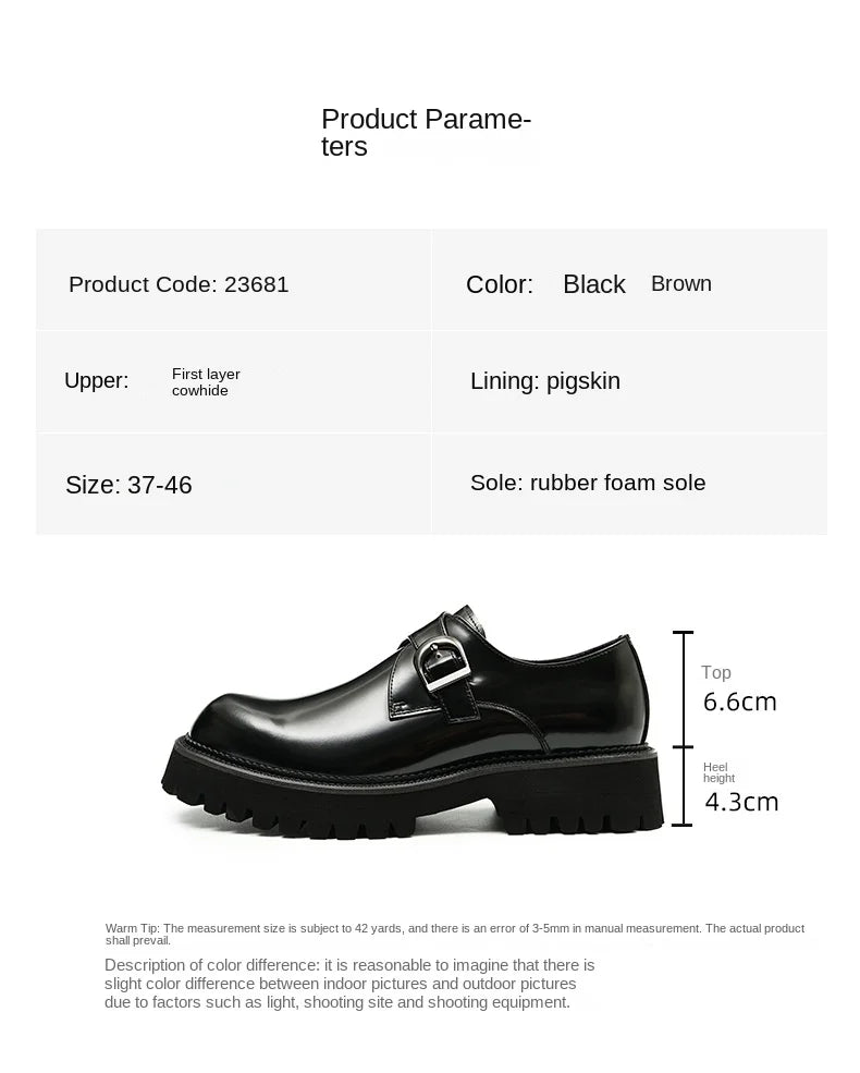 British casual leather shoes genuine leather formal business men shoes thick soled Oxford shoes patent leather Derby shoes