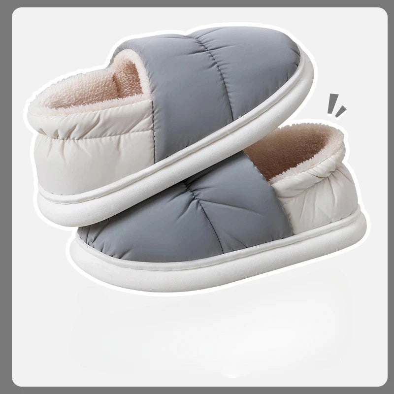 Women's Winter Warm Flat Slippers With Soft Fluffy Cosy Cotton Thick Bottom and Non-Slip Sole Suitable For Home and Outdoor Use Ladies Shoes
