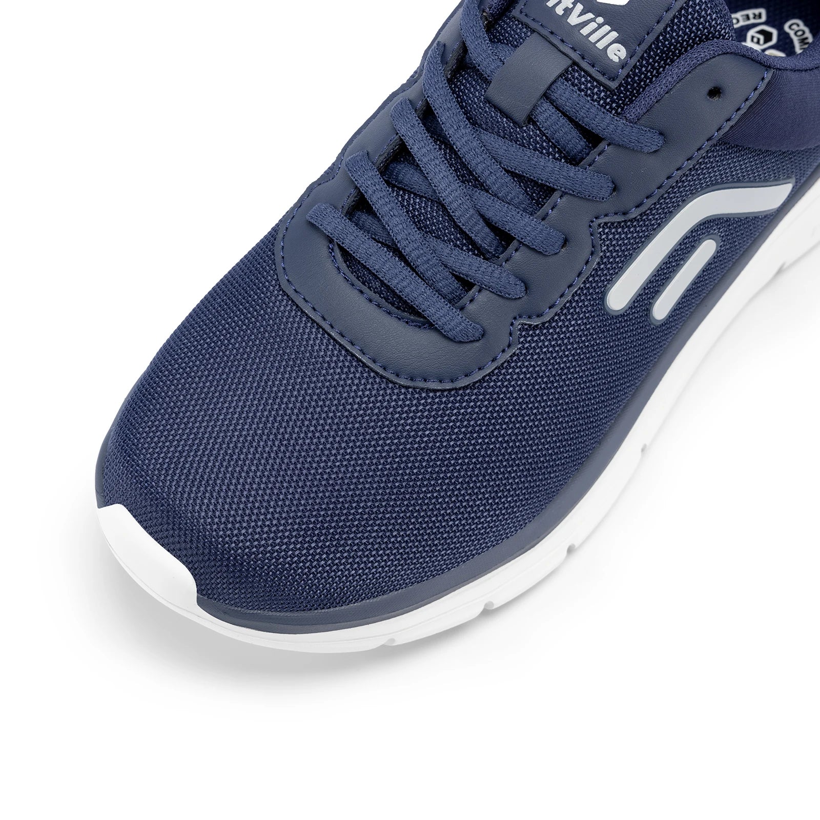 Men's Wide Width Thick Sole Walking Shoes - Lightweight And Breathable Sneakers For Plantar Fasciitis Pain Relieve