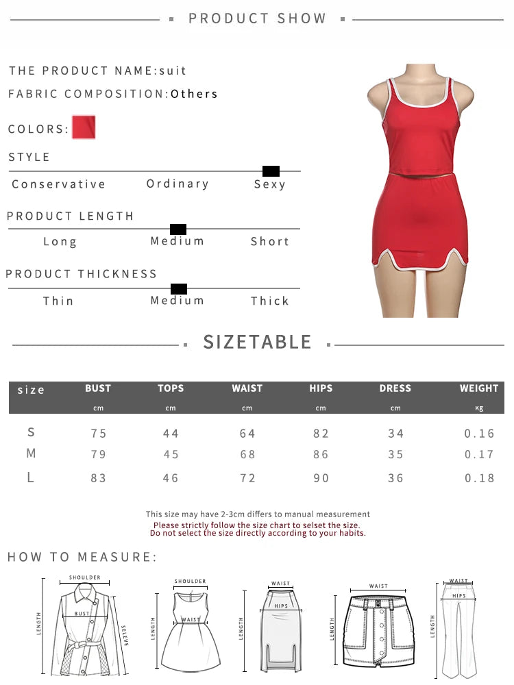 Casual Simple Women 2 Piece Set Tracksuit Skinny Tank Tops + Irregular Hem Skirts Matching Stretch Streetwear Outfits