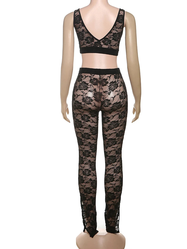 Jacquard Sexy 2-delige set voor dames, dunne zomer coquette, brede riem, tanktops + leggings, stretch, bijpassende clubkleding