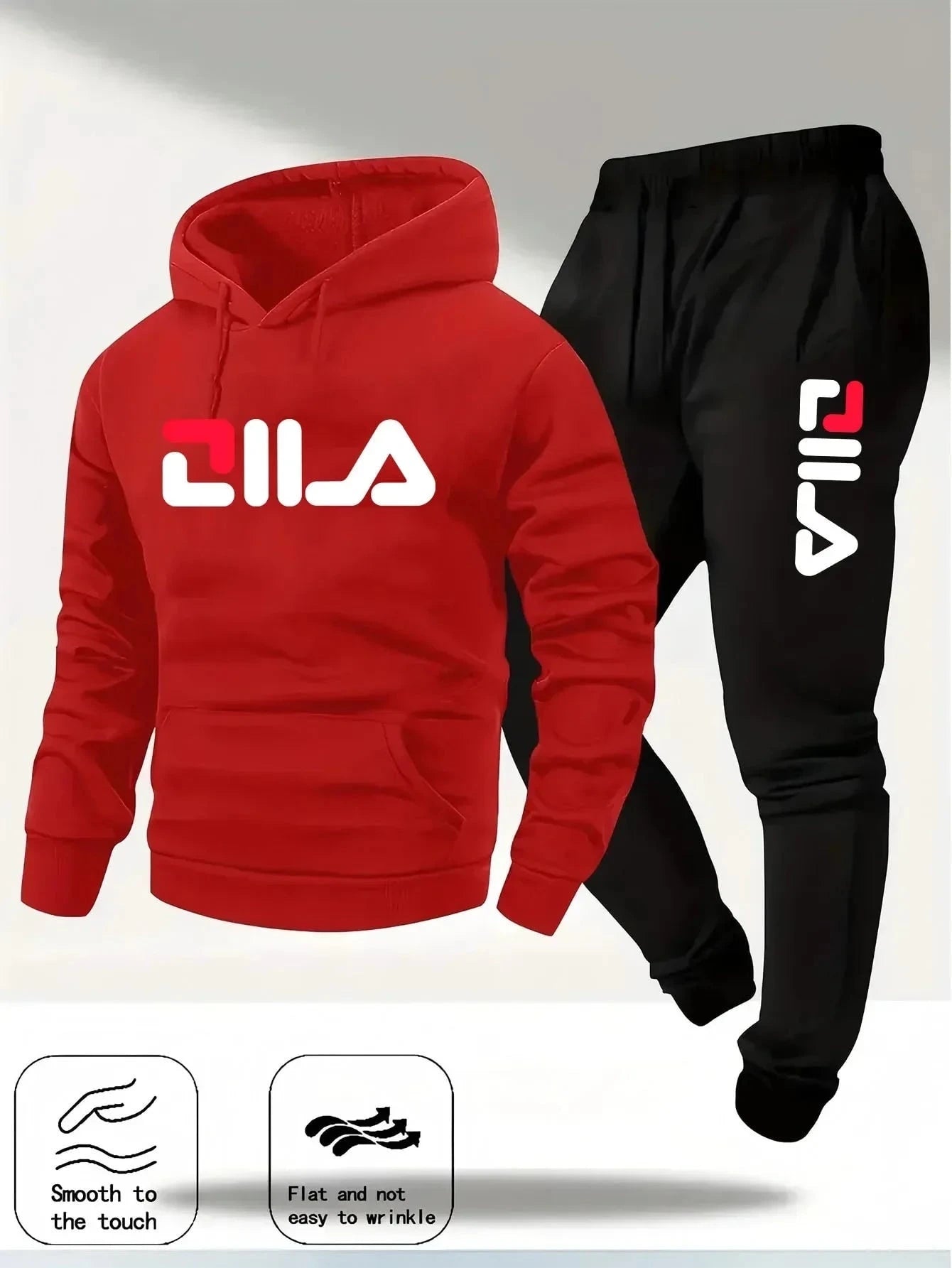 Men’s Casual Hoodie and Sweatpants Tracksuit Set – Comfortable Unisex 2-Piece Jogging Suit for Spring & Autumn