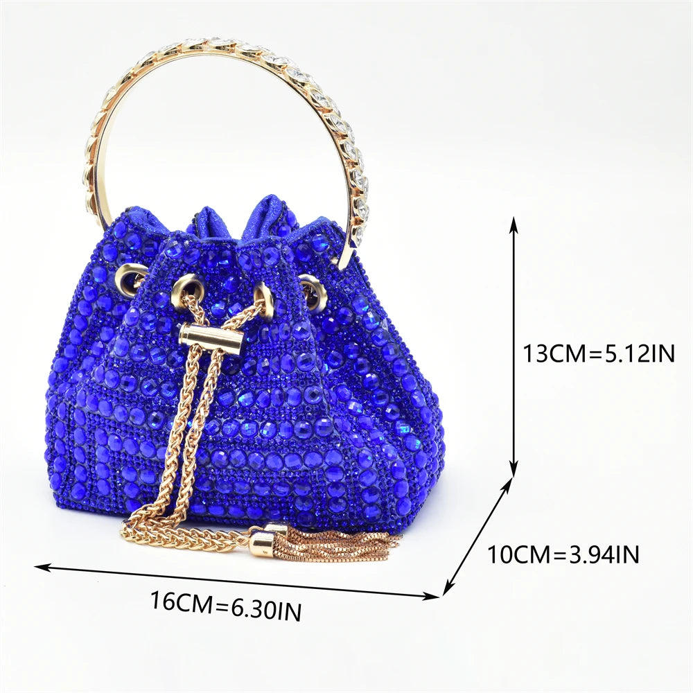 Italian Shoes with Matching Bags Set Rhinestone-Decorated with Medium Heels  for African Ladies' Party Pumps