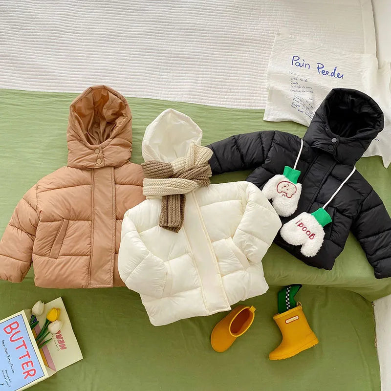 Winter Kids Parkas Korean Style Girls Boys Fur Coat Hoodie Boys Thicken Outerwear 7T Unisex