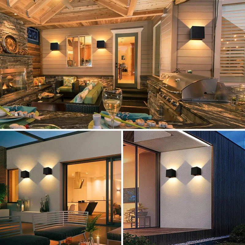 Aluminum LED Outdoor Wall Light Waterproof IP65 Garden Lights 6W 12W Interior Wall Lamps for Bedroom Living Room Stairs Lighting