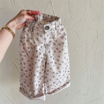 Autumn Kids Pants Floral Girls Boys Trousers Children's Clothes 12M-6T Unisex