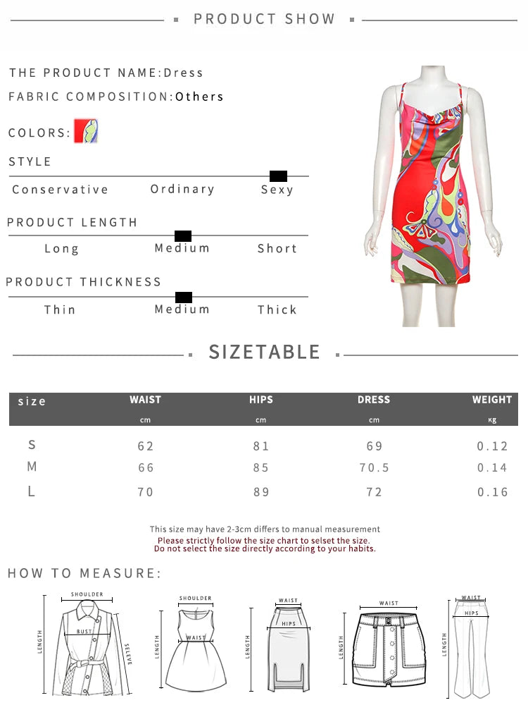 Women's Y2K Backless Dress Sleeveless Colorful Print Tight Mini Summer Sexy Clubwear High Stretch Polyester Spandex