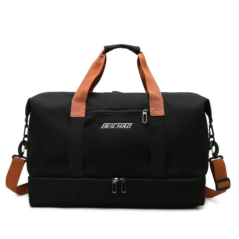 Travel And Portable Fitness Sports Bag With Shoulder Crossbody Feature - Chest & Handbag Duffle Carry On Weekender Bag