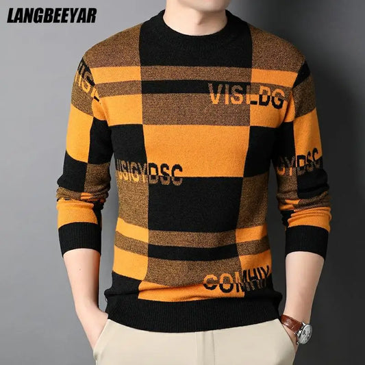Men's Top Grade Fashion Designer Brand, Luxury Street Wear Knitted Pullover, Lettered Sweater, Autumn and Winter Male Casual Jumper