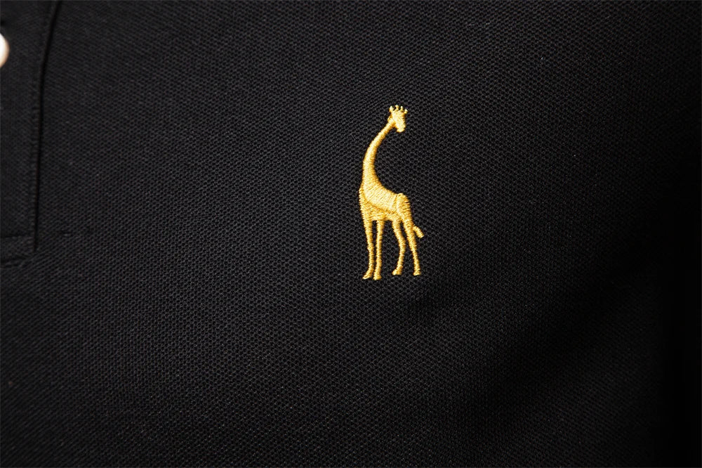 2025 Men's Business Casual Polo Shirt Solid Colour Long Sleeve Cotton Rich Blend Breathable Polos For Male