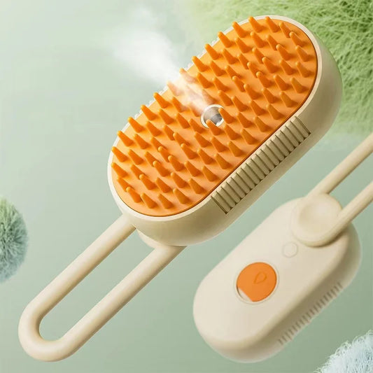 3-in-1 Hondenhaarborstel Kattenhaarborstel Elektrische Huisdierreinigingsborstel Stoomsprayborstel Massage Ontharingskam Anti-vliegborstel