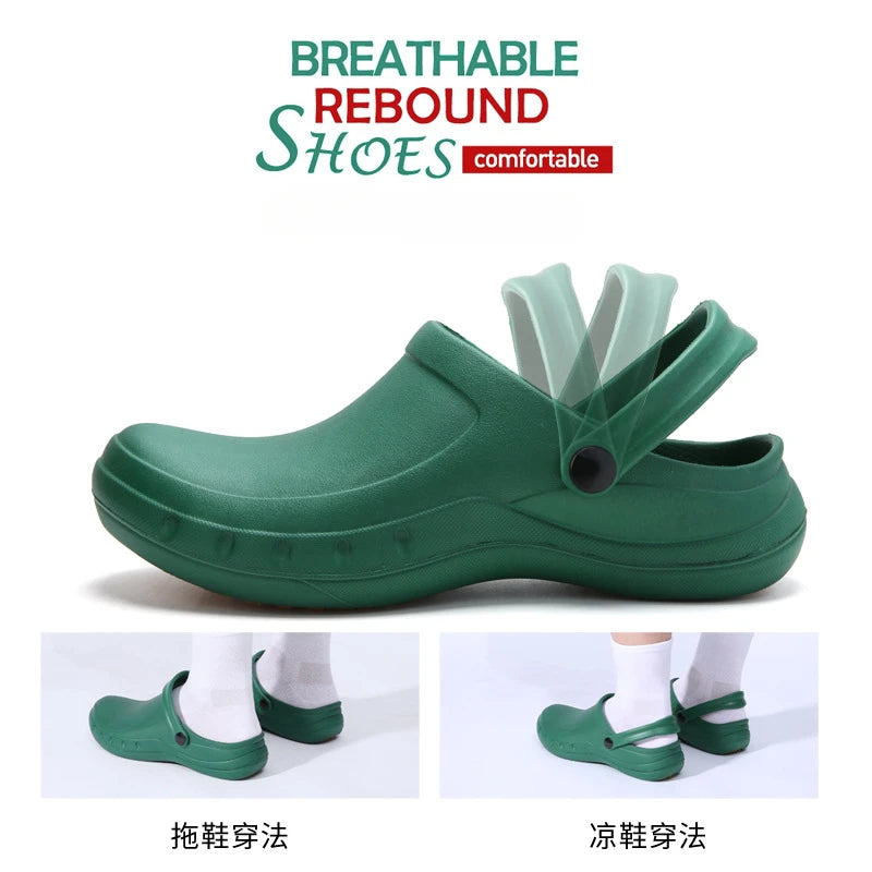 Lightweight Slip-resistant EVA Chef Shoes Sandals for Men - Ideal for Doctors Nurses Kitchen Restaurant Hospital Lab Settings