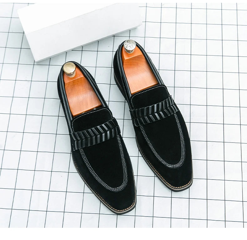 Formal Dress Oxford Shoes Men Green Suede Leather Male Business Formal Suit Shoes Over Size 38-48 Adult Leisure Walking Shoes