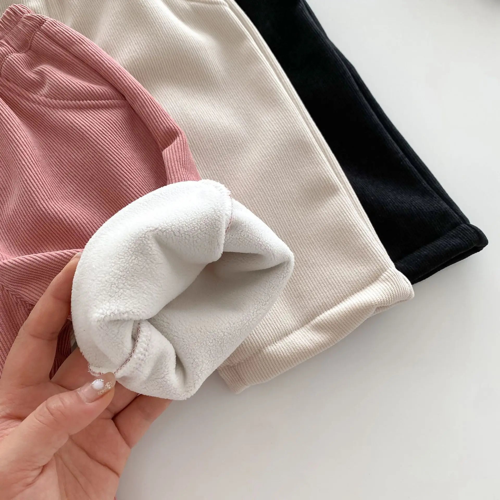 Autumn Kids Baby Pants Thickened Fleece Lining Floral Girls Trousers Warm Fashion Leopard Print Boys Pants Outwear 1-5Y Unisex