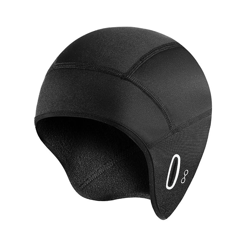 Winter thermische fietsmuts buiten onder MTB helm voering fleece muts sport heren fiets skiën muts hardlopen wandelen met bril