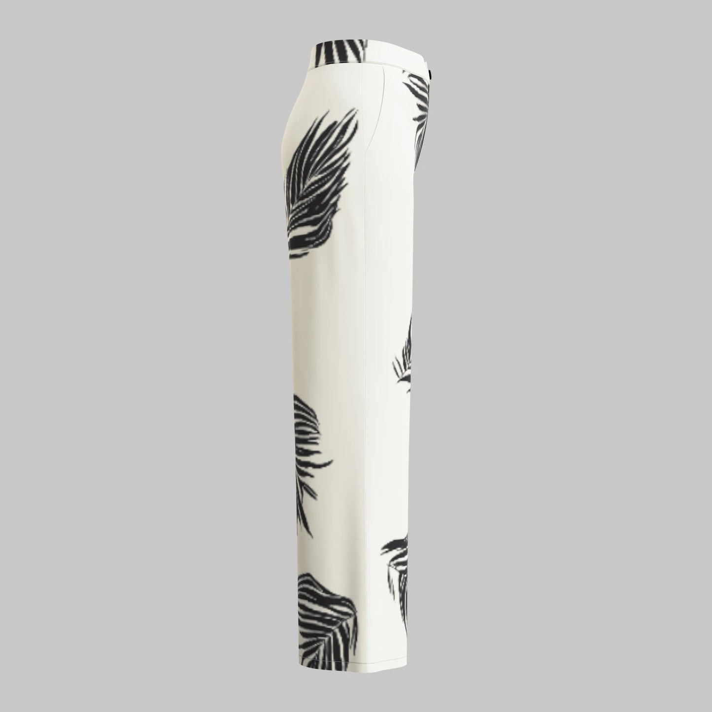 Damesbroeken Herfstmodel Slanke Bloemenprint Natuurlijke Taille Lange Wijde Pijpen Vakantiebroek