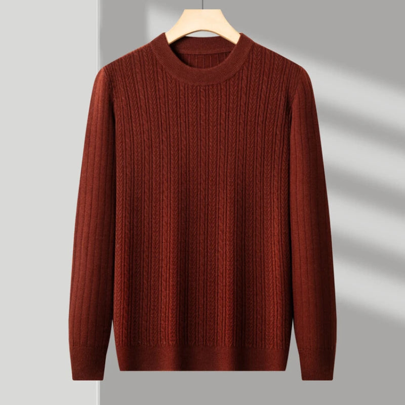 Men's Autumn and Winter Warm Turtleneck O-Neck Sweater, Thickened Slim-Fit Bottoming Shirt, Fine knitted Sweater Sizes M-4XL
