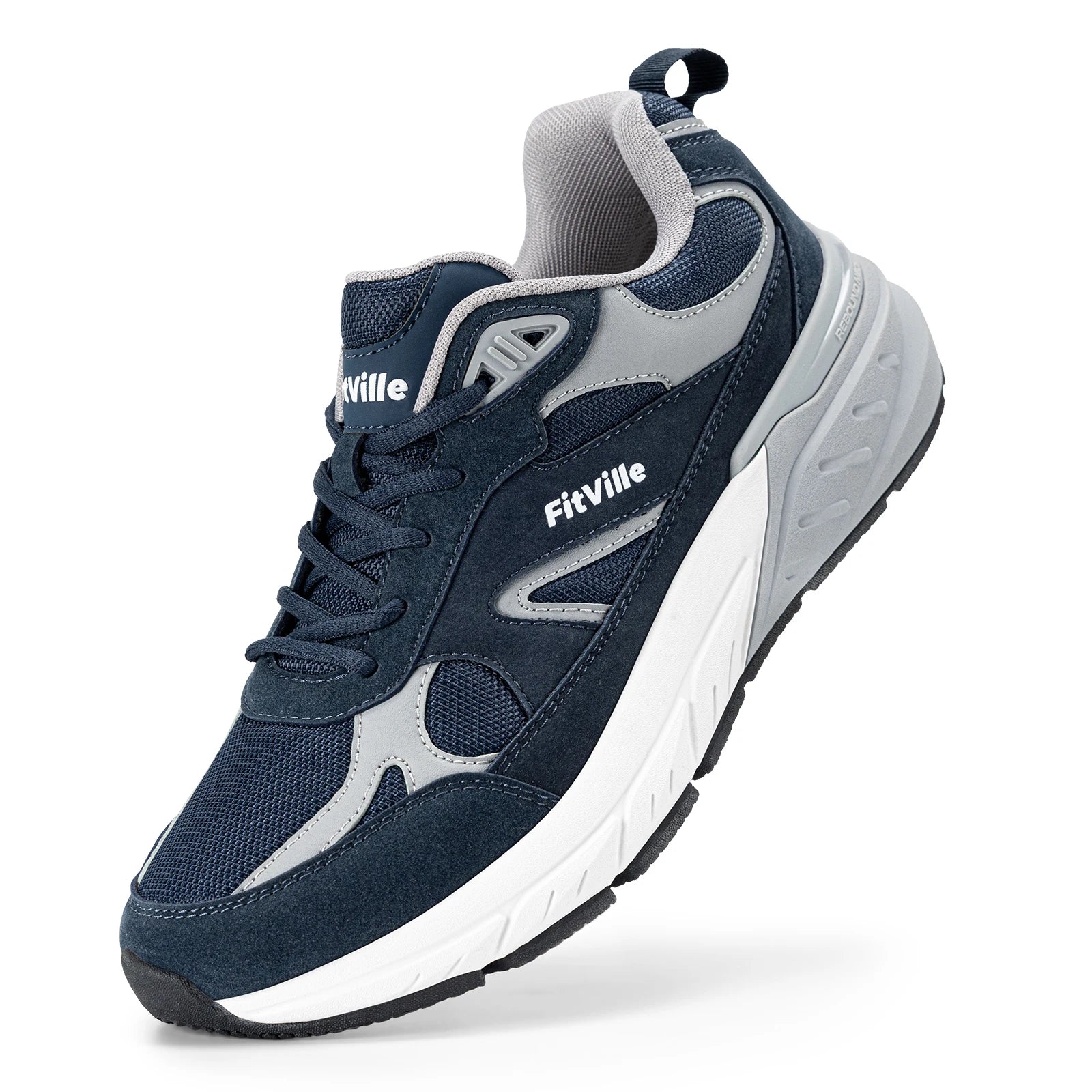 Men's Walking Shoe Wide Width Sneakers with Arch Support For Flat Feet Heel Pain Relief in Plantar Fasciitis