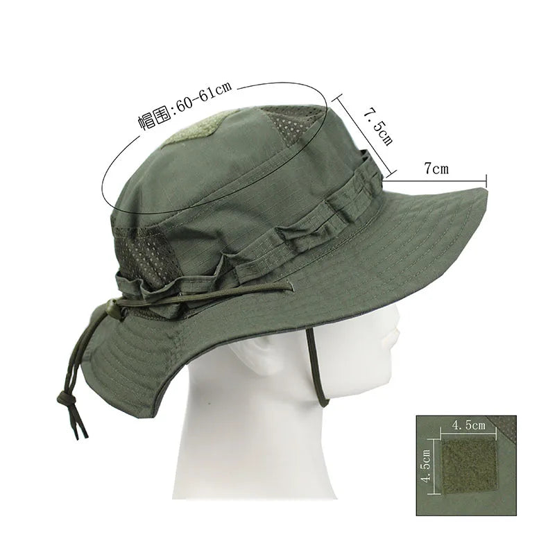 New Tactical Boonie Hat Cap Outdoor Sports Fishing Hiking Hat Hunting Hiking Camping Camo Sunproof Hats Mens Headwear