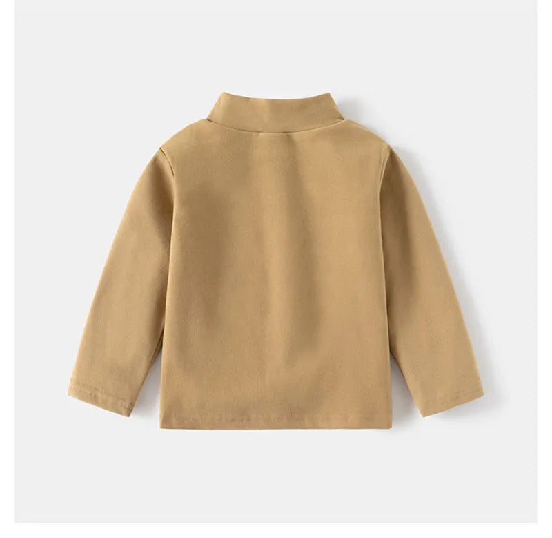 New Autumn Kids Bottoming Shirt 2-6T Children Solid Colour High Collar Undershirts Girls Boys Tops Unisex