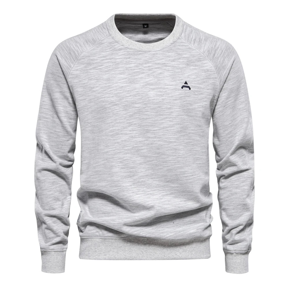 2024 New Spring Cotton Blend Sweatshirt for Men Casual Sport Design Round Neck Pullover Men